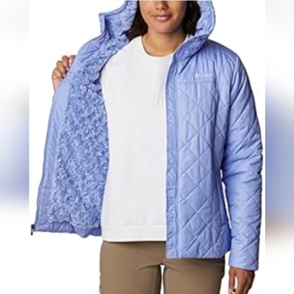 Columbia Copper Crest Hooded Serenity Purple Faux Fur Lined Ski Jacket Plus 2X - Picture 7 of 9